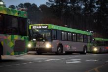 GoTriangle Route 300 bus at night